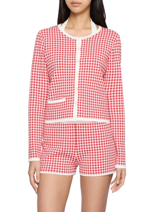 Main View - Click To Enlarge - POSSE - Micah Gingham Knit Cardigan