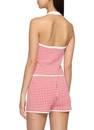 Back View - Click To Enlarge - POSSE - Micah Gingham Knit Halter Top