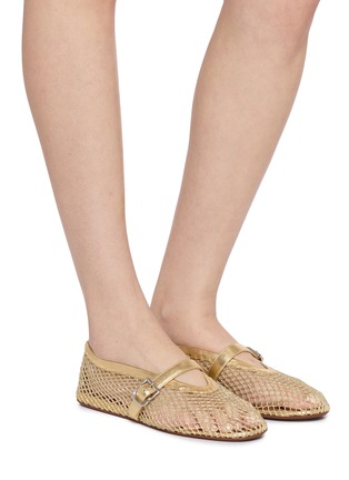 Figure View - Click To Enlarge - ALAÏA - La Ballerine Glitter Mesh Mary Jane Flats