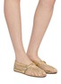Figure View - Click To Enlarge - ALAÏA - La Ballerine Glitter Mesh Mary Jane Flats