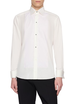 Main View - Click To Enlarge - ETON  - Long Sleeve Metallic Panel Dress Shirt