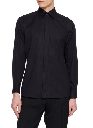 Main View - Click To Enlarge - ETON  - Micro Pattern Cotton Dress Shirt