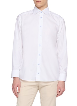 Main View - Click To Enlarge - ETON  - Long Sleeve Contrast Button Shirt