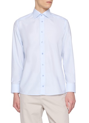 Main View - Click To Enlarge - ETON  - Long Sleeve Contrast Button Shirt