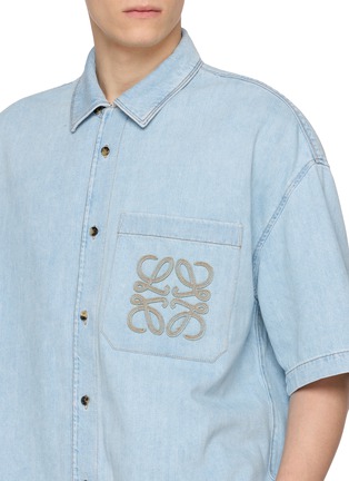 - LOEWE - Anagram Embroidered Light Wash Denim Shirt