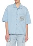 LOEWE Anagram Embroidered Light Wash Denim Shirt