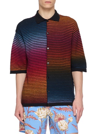 Main View - Click To Enlarge - LOEWE - Gradient Stripe Spread Collar Shirt
