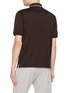 Back View - Click To Enlarge - HERNO - Contrast Stripe Collar Cotton Polo Shirt