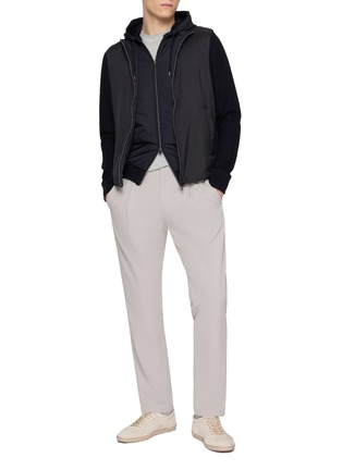 Figure View - Click To Enlarge - HERNO - Hooded Zip Up Cotton Jacket