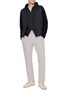 Figure View - Click To Enlarge - HERNO - Hooded Zip Up Cotton Jacket