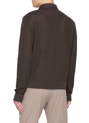 Back View - Click To Enlarge - HERNO - Flap Pocket Zip Up Cotton Jacket