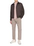 Figure View - Click To Enlarge - HERNO - Contrast Stripe Collar Cotton Polo Shirt