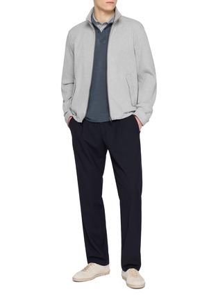 Figure View - Click To Enlarge - HERNO - Logo Embroidered Cotton Polo Shirt