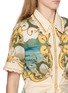  - FARM RIO - Royal Sea Print Scalloped Trim Tie Waist Shirt Dress