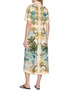 Back View - Click To Enlarge - FARM RIO - Royal Sea Print Scalloped Trim Tie Waist Shirt Dress