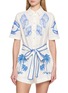 FARM RIO Shell Print Tie Waist Romper