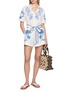 Figure View - Click To Enlarge - FARM RIO - Shell Print Tie Waist Romper