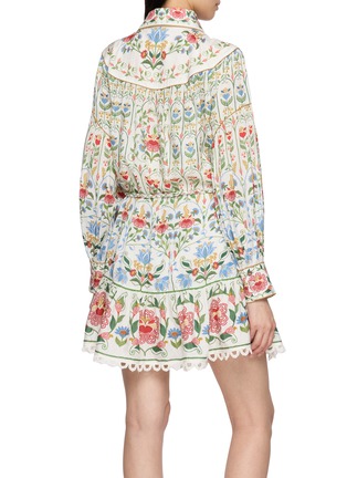 Back View - Click To Enlarge - FARM RIO - Printed Scalloped Hem Shirt Dress