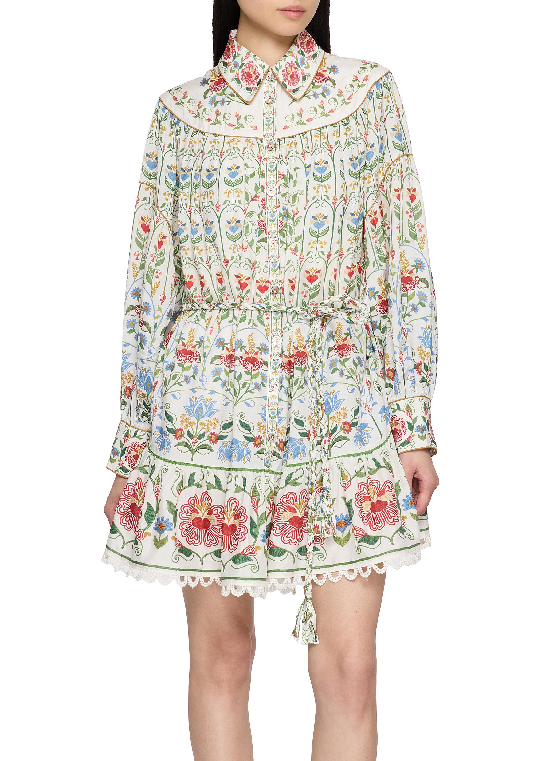 farm rio scalloped shirt dress Farm Rio x Anthropologie Scalloped Shirtdress