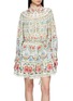 FARM RIO Printed Scalloped Hem Shirt Dress