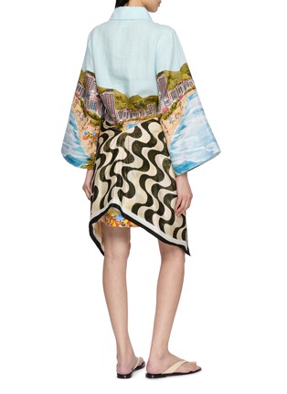 Back View - Click To Enlarge - FARM RIO - Wrap Waist Printed Shirt Dress