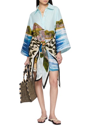 Figure View - Click To Enlarge - FARM RIO - Wrap Waist Printed Shirt Dress