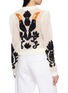 Back View - Click To Enlarge - FARM RIO - Embroidered Open Knit Cardigan