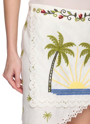  - FARM RIO - Embroidered Scarf Mini Skirt