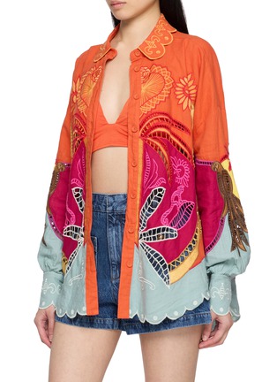 Detail View - Click To Enlarge - FARM RIO - Scalloped Edge Printed Shirt