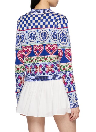 Back View - Click To Enlarge - FARM RIO - Patterned Button Up Cardigan