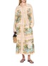 Figure View - Click To Enlarge - FARM RIO - Royal Sea Print Scalloped Trim Tie Waist Shirt Dress