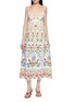 FARM RIO Scalloped Edge Printed Midi Dress