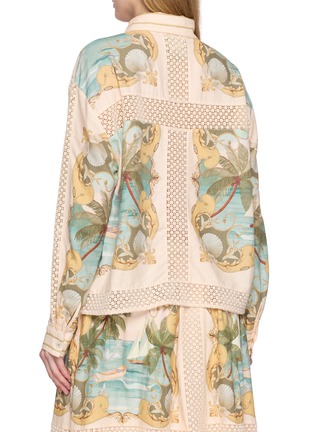 Back View - Click To Enlarge - FARM RIO - Royal Sea Crochet Detail Shirt