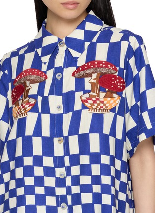  - FARM RIO - Mushroom Embroidered Check Shirt