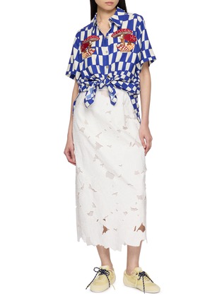 Figure View - Click To Enlarge - FARM RIO - Mushroom Embroidered Check Shirt