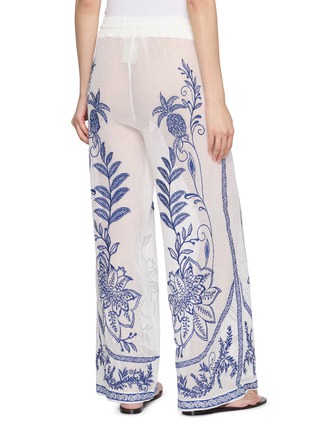 Back View - Click To Enlarge - FARM RIO - Embroidered Mesh Drawstring Pants