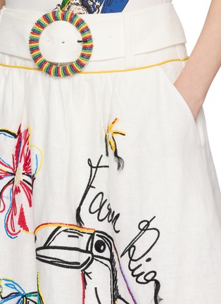  - FARM RIO - Belted Printed Midi Skirt