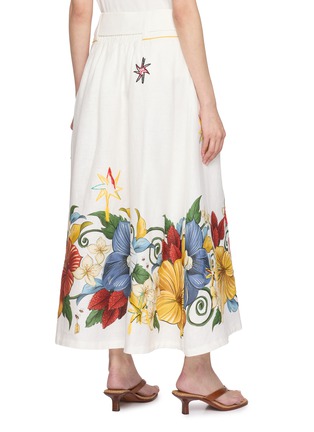 Back View - Click To Enlarge - FARM RIO - Belted Printed Midi Skirt