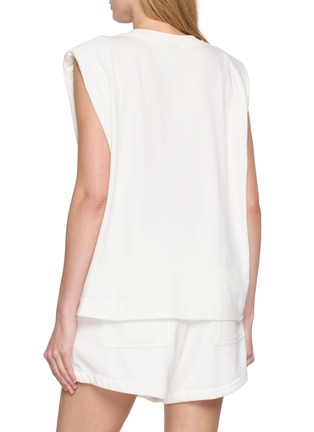 Back View - Click To Enlarge - FARM RIO - Parrot On Branch Shoulder Print Cotton Tank Top