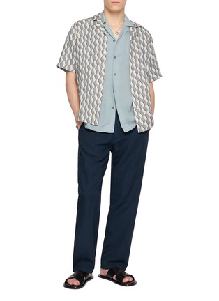 Figure View - Click To Enlarge - FRESCOBOL CARIOCA - Wavy Pattern Camp Collar Shirt