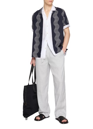 Figure View - Click To Enlarge - FRESCOBOL CARIOCA - Wavy Pattern Camp Collar Shirt
