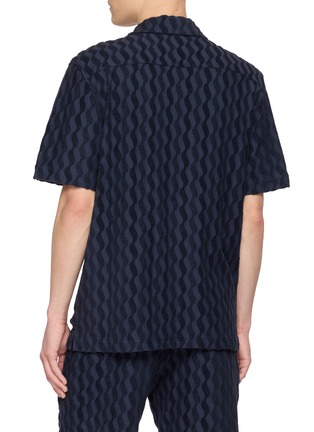 Back View - Click To Enlarge - FRESCOBOL CARIOCA - Wavy Pattern Camp Collar Shirt