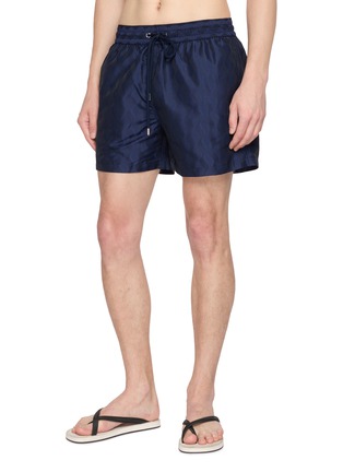Figure View - Click To Enlarge - FRESCOBOL CARIOCA - Wavy Pattern Drawstring Swim Shorts