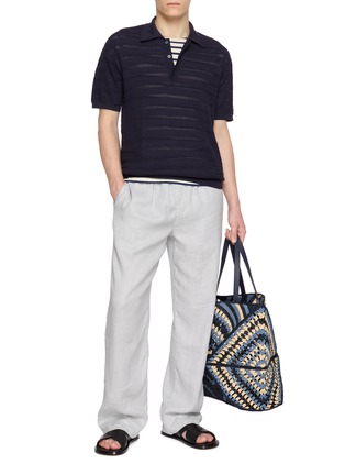 Figure View - Click To Enlarge - FRESCOBOL CARIOCA - Striped Knit Polo Shirt