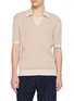 FRESCOBOL CARIOCA Open Collar Rib Knit Polo Shirt