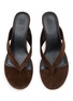 Detail View - Click To Enlarge - PEDDER RED - Delaney 60 Suede Leather Wedge Thong Heeled Sandals