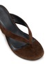 Detail View - Click To Enlarge - PEDDER RED - Delaney 60 Suede Leather Wedge Thong Heeled Sandals