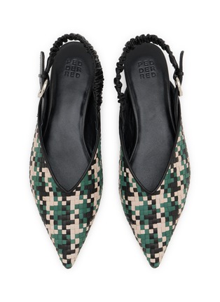 Detail View - Click To Enlarge - PEDDER RED - Taytum Pointed Toe Woven Leather Slingback Flats