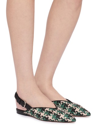 Figure View - Click To Enlarge - PEDDER RED - Taytum Pointed Toe Woven Leather Slingback Flats