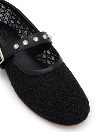 Detail View - Click To Enlarge - PEDDER RED - Remi Crystal Embellished Mesh Mary Jane Flats